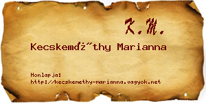 Kecskeméthy Marianna névjegykártya
