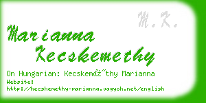 marianna kecskemethy business card